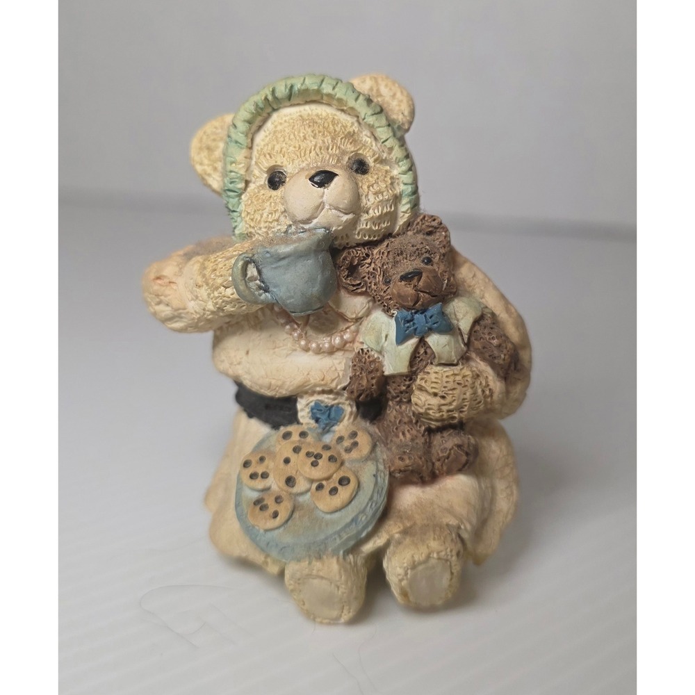 Vintage Animal Magnetism Teddy Bear Tea Party Magnet Figurine UDC